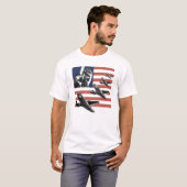 Fighter Plane American Flag T-shirt (Voorkant volledig)