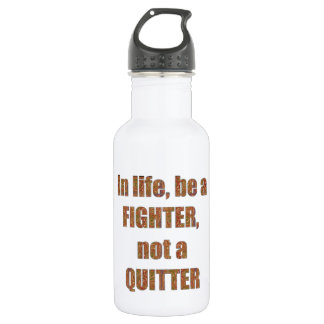 FIGHTER Quitter Quote SJABLOON feestdagen Waterfles