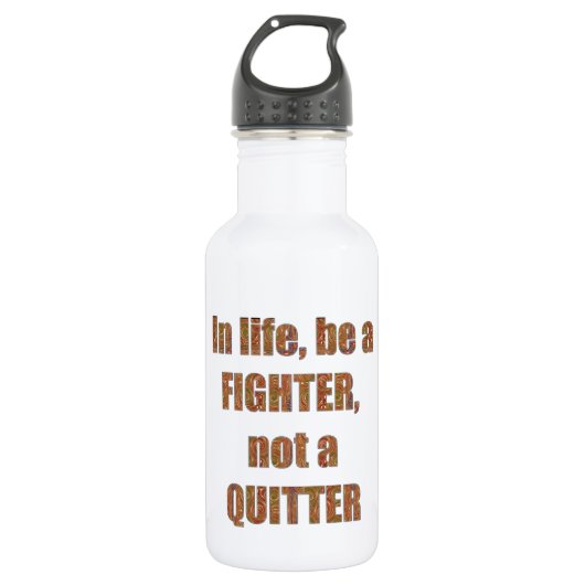 FIGHTER Quitter Quote SJABLOON feestdagen Waterfles (Voorkant)