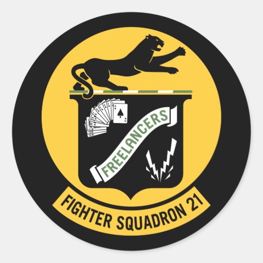 Fighter Squadron 21 VF-21 Ronde Sticker (Voorkant)