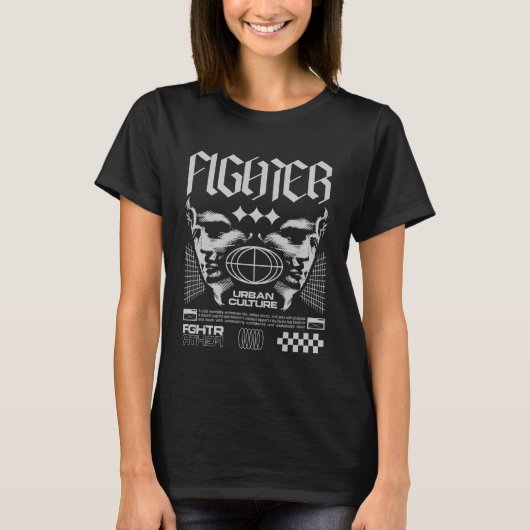 Fighter - Statement voor urbane streetwear T-shirt (Voorkant)