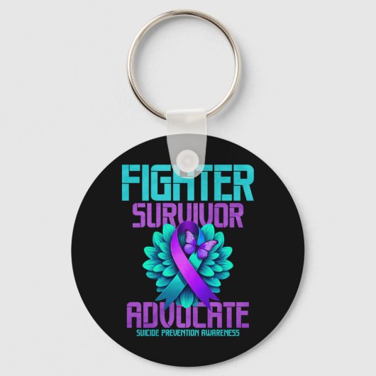 Fighter Survivor Advocate Lange Mouwen Sleutelhanger (Voorkant)