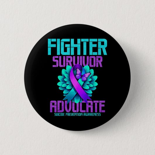 Fighter Survivor Advocate Premium Ronde Button 5,7 Cm (Voorkant)