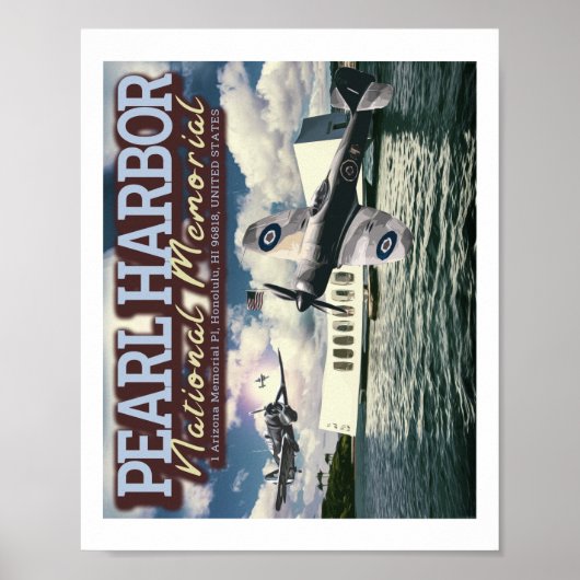 FIGHTER VLIEGTUIG - PEARL HARBOR NATIONAL MEMORIAL POSTER (Voorkant)