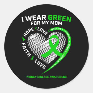 Fighter Vrouwen Mannen Gifts Moeder Nierziekte Awa Ronde Sticker