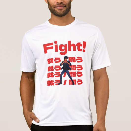 Fighter with 90s Retro Anime Style T-shirt (Voorkant)