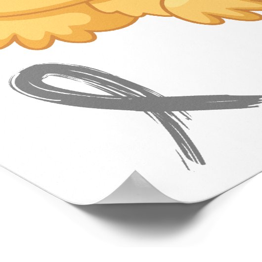 Fightin Chick Brain Cancer Poster (Hoek)