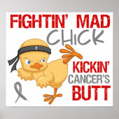 Fightin Chick Brain Cancer Poster (Voorkant)