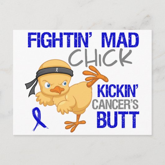 Fightin Chick Colon Cancer Briefkaart (Voorkant)