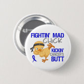 Fightin Chick Colon Cancer Ronde Button 5,7 Cm (Voorkant /achterkant)
