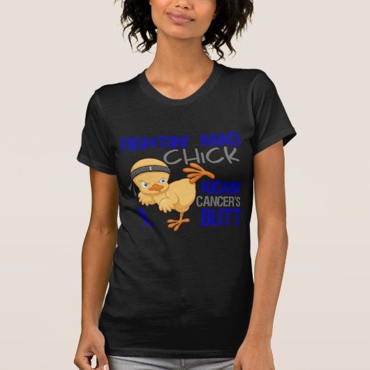 Fightin Chick Colon Cancer T-shirt (Voorkant)