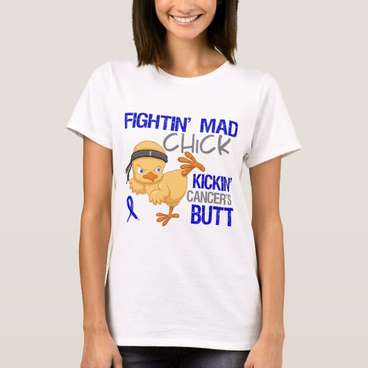 Fightin Chick Colon Cancer T-shirt (Voorkant)