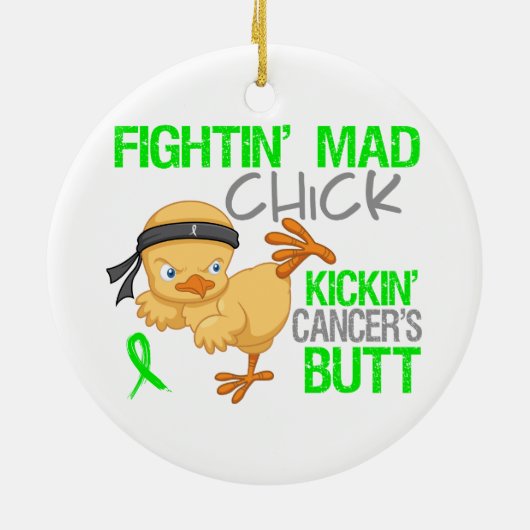 Fightin Chick General Lymphoma Keramisch Ornament (Achterkant)
