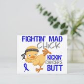 Fightin Chick Rectal Cancer Briefkaart (Staand voorkant)