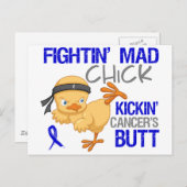 Fightin Chick Rectal Cancer Briefkaart (Voorkant / Achterkant)