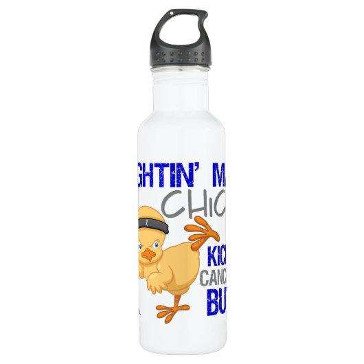 Fightin Chick Rectal Cancer Waterfles (Voorkant)