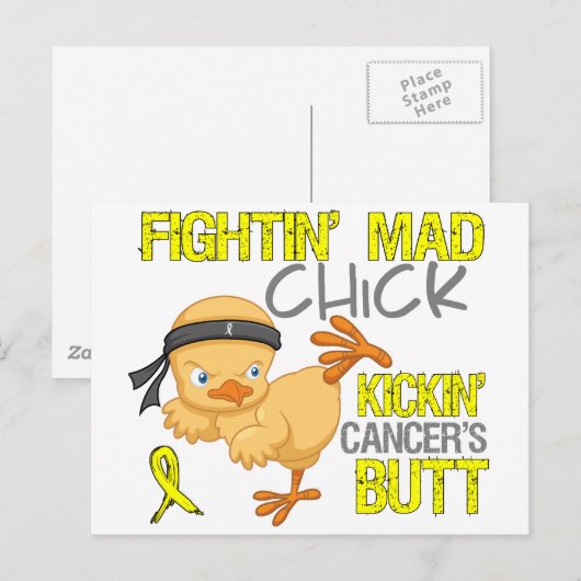Fightin Chick Sarcoma Briefkaart (Voorkant / Achterkant)