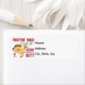 Fightin Chick Throat Cancer Etiket (Insitu)