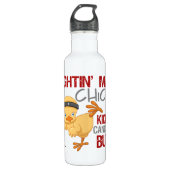 Fightin Chick Throat Cancer Waterfles (Voorkant)
