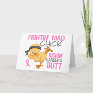 Fightin' Mad Chick Breast Cancer Kaart