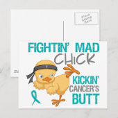Fightin' Mad Chick Ovarian Cancer Briefkaart (Voorkant / Achterkant)