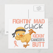 Fightin' Mad Chick Uterine Cancer Briefkaart (Voorkant / Achterkant)