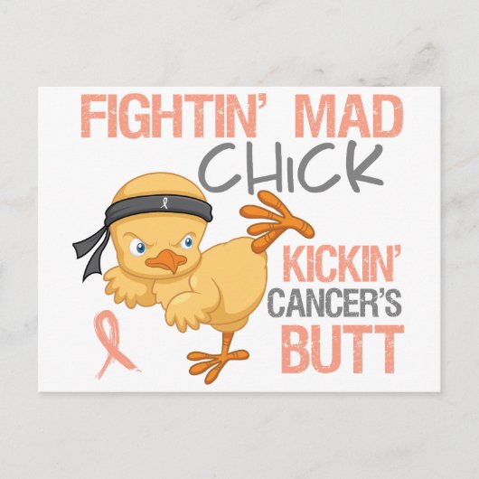 Fightin' Mad Chick Uterine Cancer Briefkaart (Voorkant)