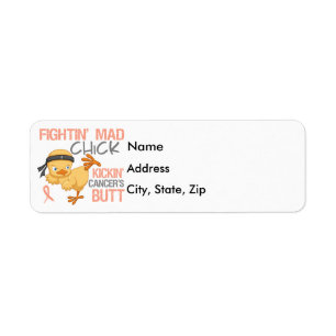 Fightin' Mad Chick Uterine Cancer Etiket