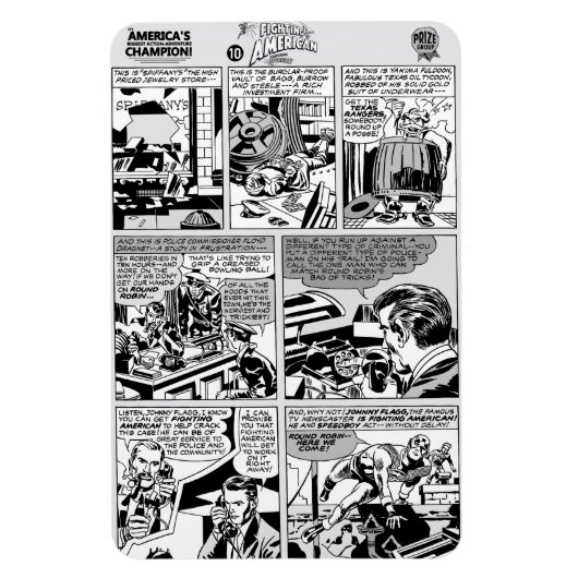 'Fighting American' Action Strip Magnet Magneet (Verticaal)