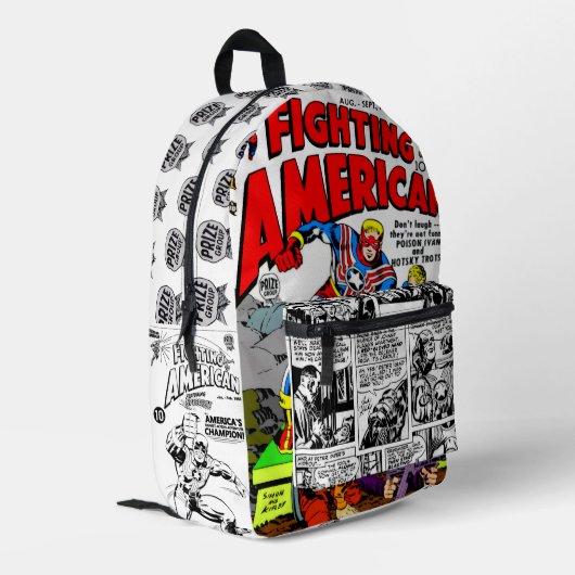 'Fighting American' Retro Comics Rugzak (Achterkant Hoek Links)