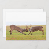 Fighting Deer Invitation Kaart (Voorkant / Achterkant)