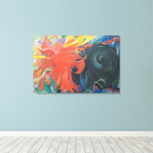 Fighting Forms (1914) van Franz Marc Canvas Afdruk (Insitu (Houten vloer))
