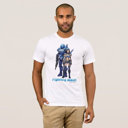Fighting Mech (blauwe eenheid) T-shirt (Voorkant volledig)