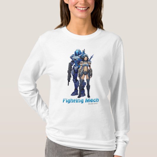Fighting Mech (blauwe eenheid) T-shirt (Voorkant)