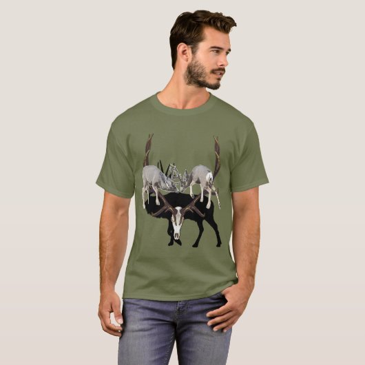 Fighting Mule Deer aanpassen T-shirt (Voorkant volledig)