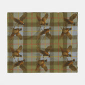 Fighting Pheasants on tweed / tartan background  Fleece Deken (Voorkant (Horizontaal))