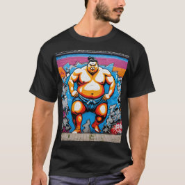 Fighting Sumo Wrestlers: Japanese-Inspired Art T-shirt