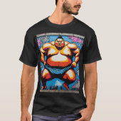Fighting Sumo Wrestlers: Japanese-Inspired Art T-shirt (Voorkant)