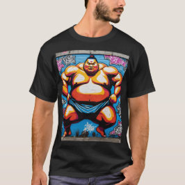 Fighting Sumo Wrestlers: Japanese-Inspired Art T-shirt