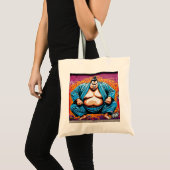 Fighting Sumo Wrestlers: Japanese-Inspired Art Tote Bag (Voorkant (product))