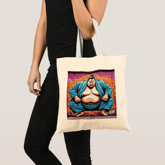 Fighting Sumo Wrestlers: Japanese-Inspired Art Tote Bag (Voorkant (product))