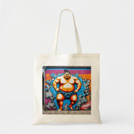 Fighting Sumo Wrestlers: Japanese-Inspired Art Tote Bag