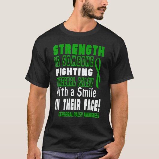 Fighting with a smile Cerebral Palsy Awareness T-shirt (Voorkant)