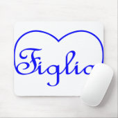 Figlia Daughter Italiaans blauw hart Muismat (Met muis)