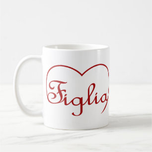 Figlia Daughter Italy red hart Koffiemok