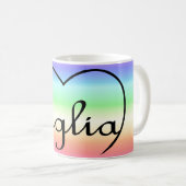 Figlia Daughter Italy regenbooghart Koffiemok (Voorkant rechts)