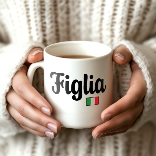 Figlia Italian Flag Mug - Gift for Daughter Koffiemok