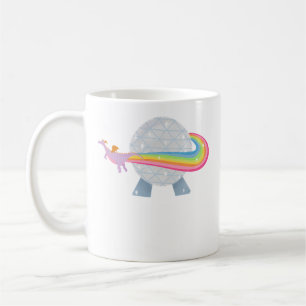 Figment die rond de Epcot-bal vliegt met regenboog Koffiemok