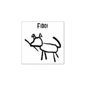 Figo, Stick Figuur Hond met Naam Rubberstempel (Afrduk)