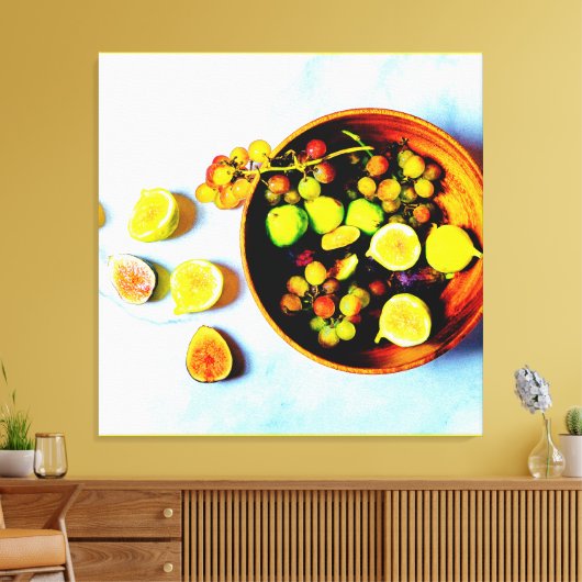"Figs and Grapes Fruits" bevestigen foto. Bestel n Canvas Afdruk (Insitu (Woonkamer))